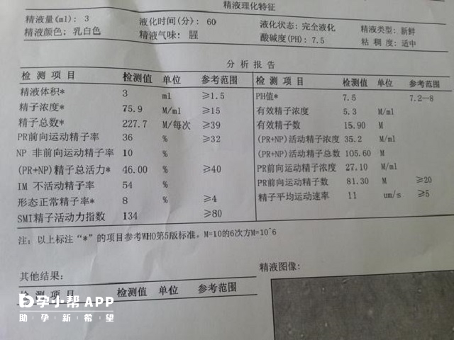 申请精子库中的精子需要提供精液分析报告