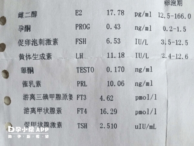 降调后激素三项正常值范围